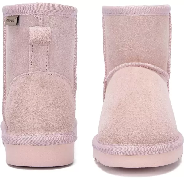 FANTURE Kids Snow Boots Boys Girls Winter Boots Cow Suede Warm Faux Fur Lined Durable ShoesLittle KidBig Kid902pink