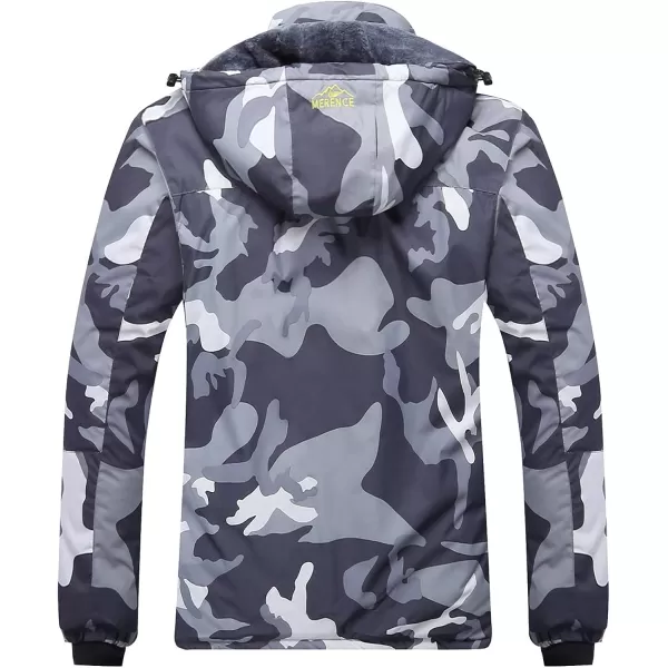 FANTURE Mens Mountain Waterproof Ski Jacket Windproof Rain JacketBlack Camo