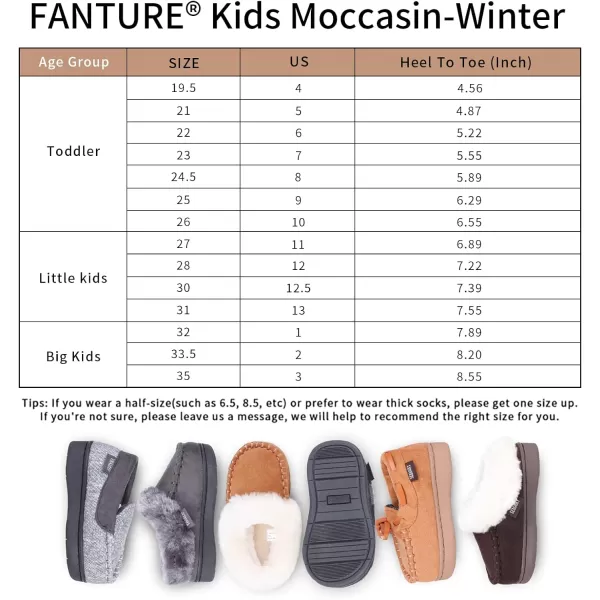 FANTURE Toddler Kids House Shoes Slippers with Memory Foam Fuzzy and Warm Cozy Comfort Fleece Clog Slip On Sole Protection for Boys Girls Indoor OutdoorFurblack