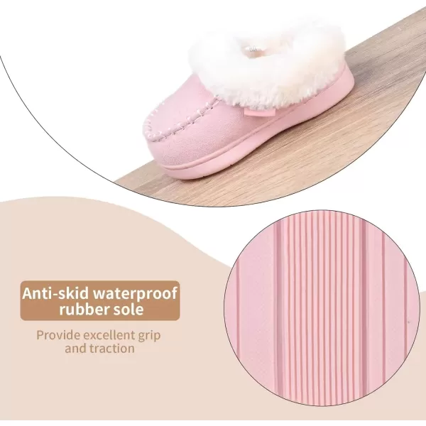 FANTURE Toddler Kids House Shoes Slippers with Memory Foam Fuzzy and Warm Cozy Comfort Fleece Clog Slip On Sole Protection for Boys Girls Indoor OutdoorFurpink