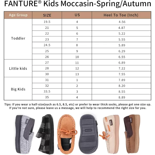 FANTURE Toddler Kids House Shoes Slippers with Memory Foam Fuzzy and Warm Cozy Comfort Fleece Clog Slip On Sole Protection for Boys Girls Indoor OutdoorGrey Plaid