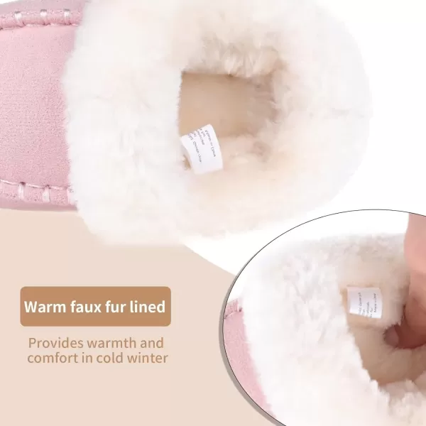 FANTURE Toddler Kids House Shoes Slippers with Memory Foam Fuzzy and Warm Cozy Comfort Fleece Clog Slip On Sole Protection for Boys Girls Indoor OutdoorFurpink