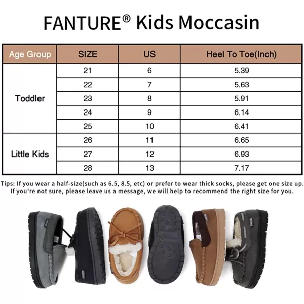 FANTURE Toddler Kids House Shoes Slippers with Memory Foam Fuzzy and Warm Cozy Comfort Fleece Clog Slip On Sole Protection for Boys Girls Indoor OutdoorHblack