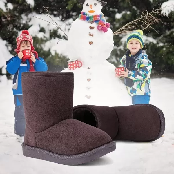 FANTURE Toddler Snow Boots for Girls Boys Winter Warm Fur Lined Kids Non Slip Outdoor Shoes ToddlerLittle Kid020ccoffee