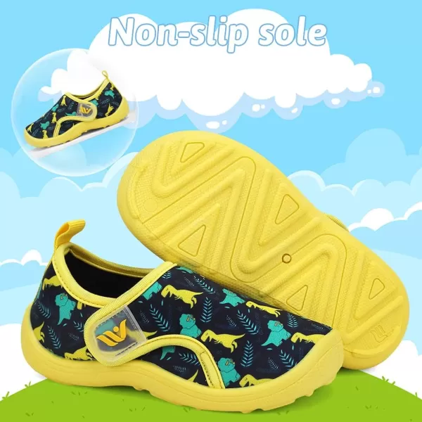 FANTURE Toddler Water Shoes Boys Girls Sandal Cute Aquatic Beach Swim Pool Water Park Aqua Sneakers Toddler amp Little Kid01d Yellow