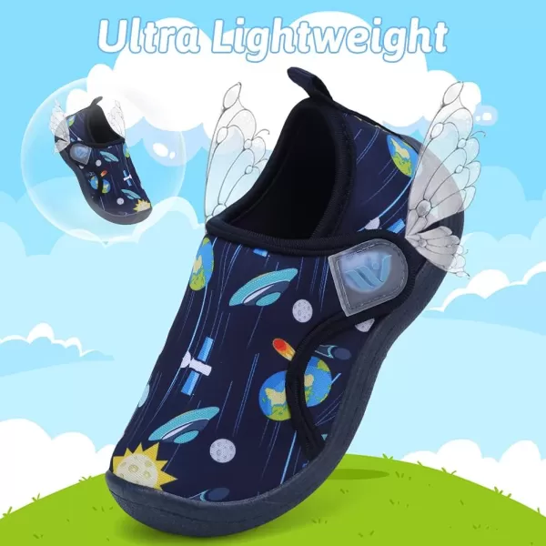 FANTURE Toddler Water Shoes Boys Girls Sandal Cute Aquatic Beach Swim Pool Water Park Aqua Sneakers Toddler amp Little Kid01space Blue