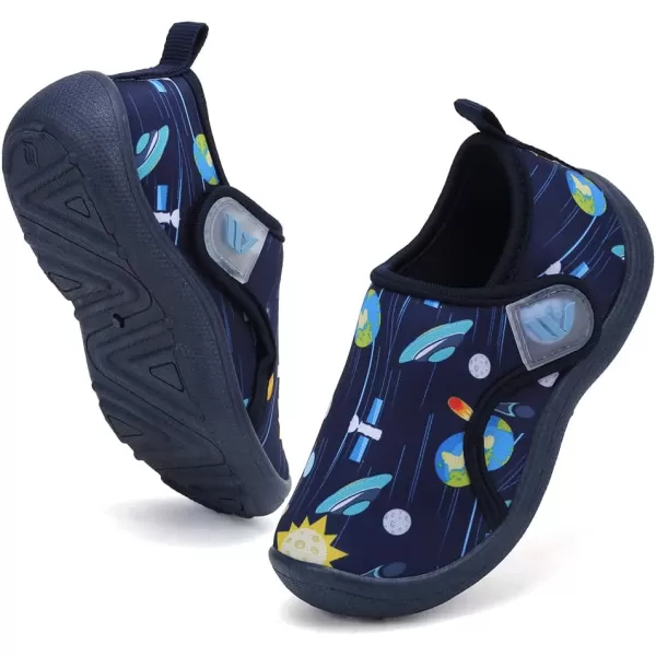 FANTURE Toddler Water Shoes Boys Girls Sandal Cute Aquatic Beach Swim Pool Water Park Aqua Sneakers Toddler amp Little Kid01space Blue