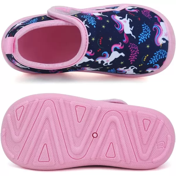 FANTURE Toddler Water Shoes Boys Girls Sandal Cute Aquatic Beach Swim Pool Water Park Aqua Sneakers Toddler amp Little Kid01uni Navypink