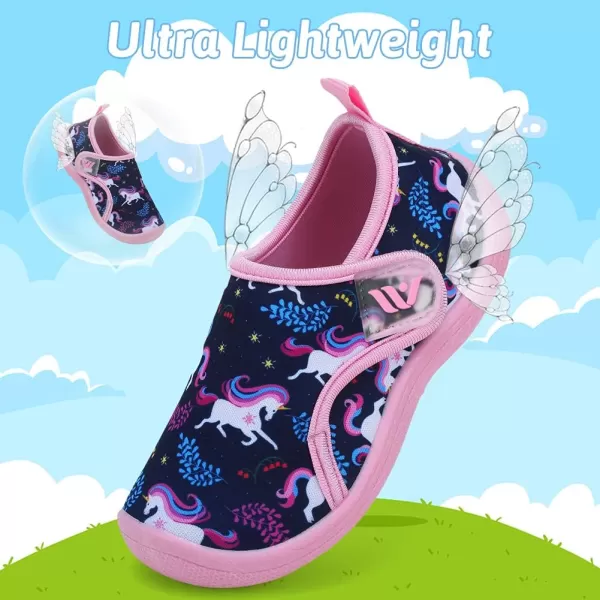 FANTURE Toddler Water Shoes Boys Girls Sandal Cute Aquatic Beach Swim Pool Water Park Aqua Sneakers Toddler amp Little Kid01uni Navypink