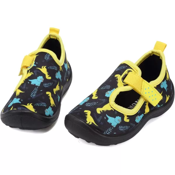 FANTURE Toddler Water Shoes Boys Girls Sandal Cute Aquatic Beach Swim Pool Water Park Aqua Sneakers Toddler amp Little Kid02blackyellow