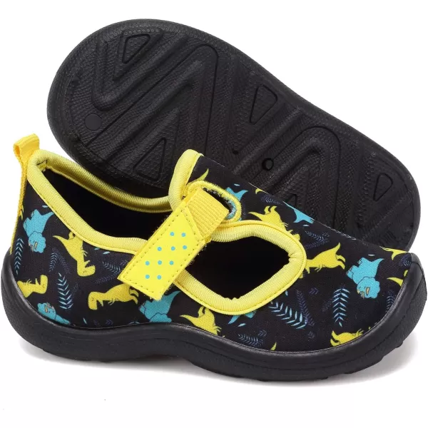 FANTURE Toddler Water Shoes Boys Girls Sandal Cute Aquatic Beach Swim Pool Water Park Aqua Sneakers Toddler amp Little Kid02blackyellow