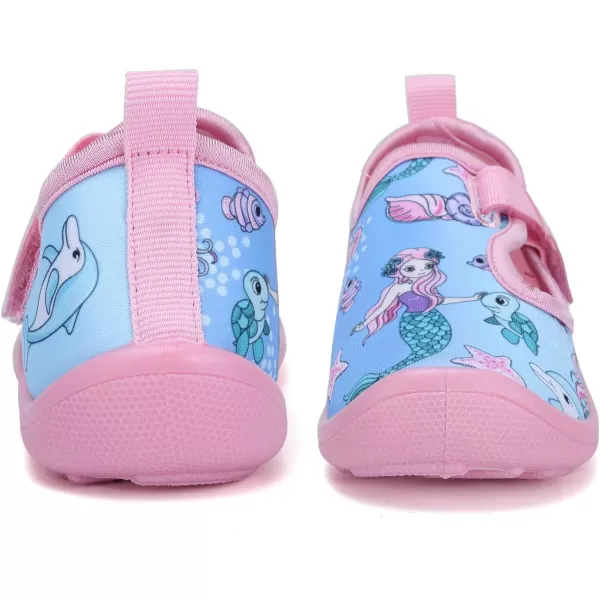 FANTURE Toddler Water Shoes Boys Girls Sandal Cute Aquatic Beach Swim Pool Water Park Aqua Sneakers Toddler amp Little Kid02bluepink