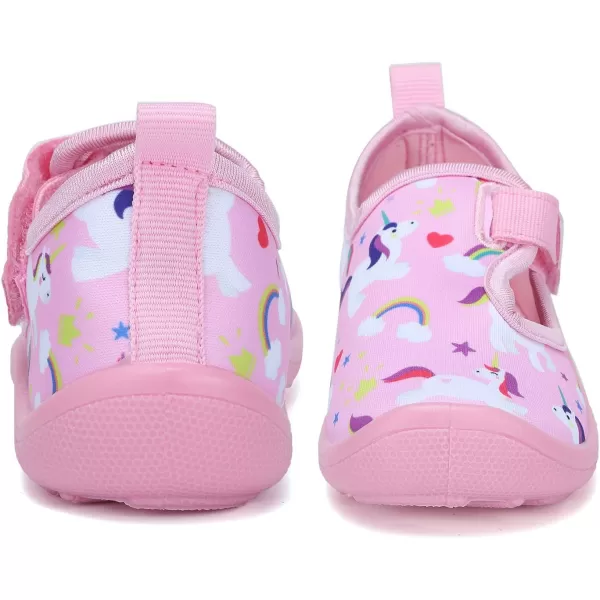 FANTURE Toddler Water Shoes Boys Girls Sandal Cute Aquatic Beach Swim Pool Water Park Aqua Sneakers Toddler amp Little Kid02lpink