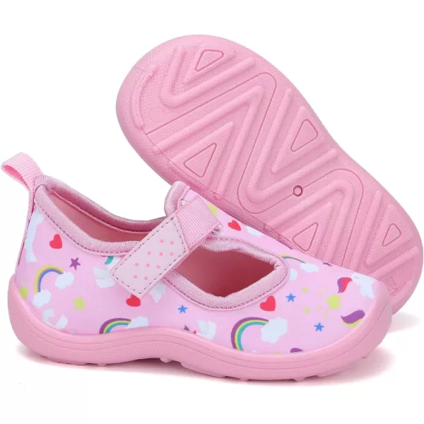 FANTURE Toddler Water Shoes Boys Girls Sandal Cute Aquatic Beach Swim Pool Water Park Aqua Sneakers Toddler amp Little Kid02lpink