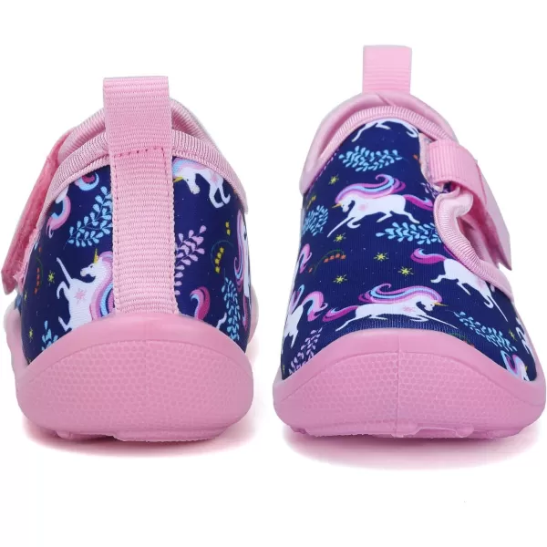 FANTURE Toddler Water Shoes Boys Girls Sandal Cute Aquatic Beach Swim Pool Water Park Aqua Sneakers Toddler amp Little Kid02navypink