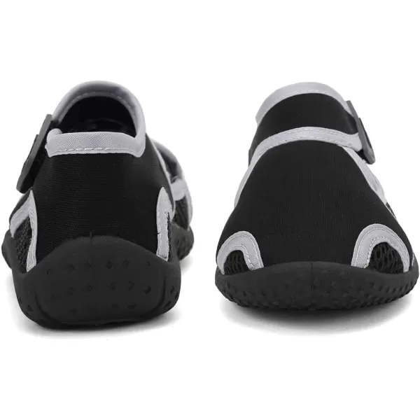 FANTURE Toddler Water Shoes Boys Girls Sandal Cute Aquatic Beach Swim Pool Water Park Aqua Sneakers Toddler amp Little Kid1blkgrey