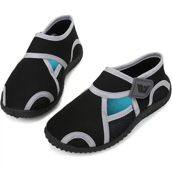 FANTURE Toddler Water Shoes Boys Girls Sandal Cute Aquatic Beach Swim Pool Water Park Aqua Sneakers Toddler amp Little Kid1blkgrey