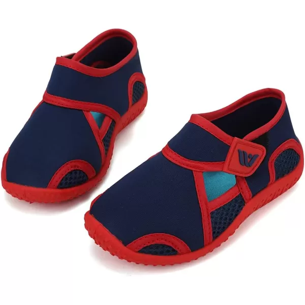 FANTURE Toddler Water Shoes Boys Girls Sandal Cute Aquatic Beach Swim Pool Water Park Aqua Sneakers Toddler amp Little Kid1navyred