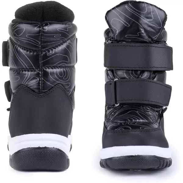 FANTURE Winter Snow Boots for Boy and Girl Outdoor with Fur LinedToddlerLittle Kids016yblack