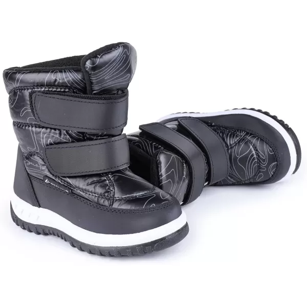 FANTURE Winter Snow Boots for Boy and Girl Outdoor with Fur LinedToddlerLittle Kids016yblack