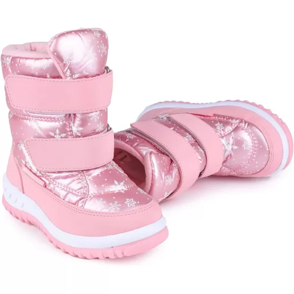 FANTURE Winter Snow Boots for Boy and Girl Outdoor with Fur LinedToddlerLittle Kids016ypink