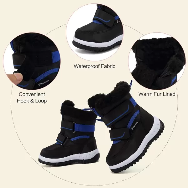 FANTURE Winter Snow Boots for Boy and Girl Outdoor with Fur LinedToddlerLittle Kids21black