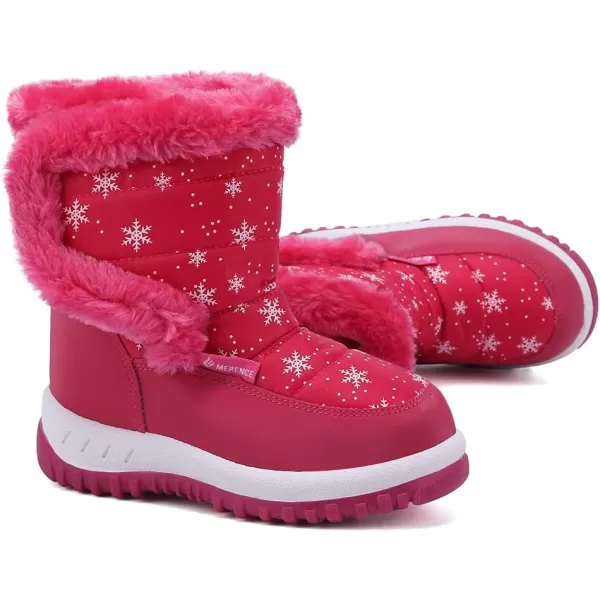 FANTURE Winter Snow Boots for Boy and Girl Outdoor with Fur LinedToddlerLittle Kids21snow Rose