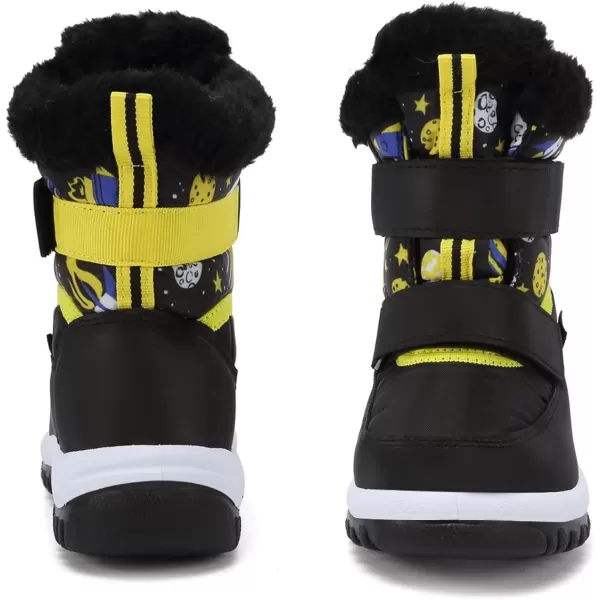 FANTURE Winter Snow Boots for Boy and Girl Outdoor with Fur LinedToddlerLittle Kids21space Yellow