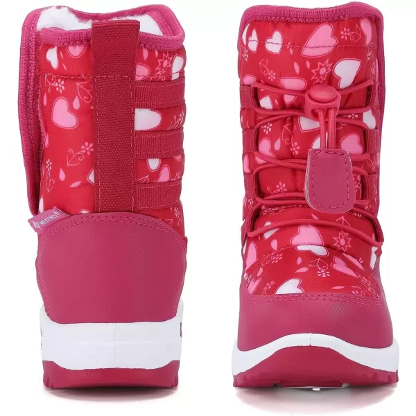 FANTURE Winter Snow Boots for Boy and Girl Outdoor with Fur LinedToddlerLittle Kids580rosered