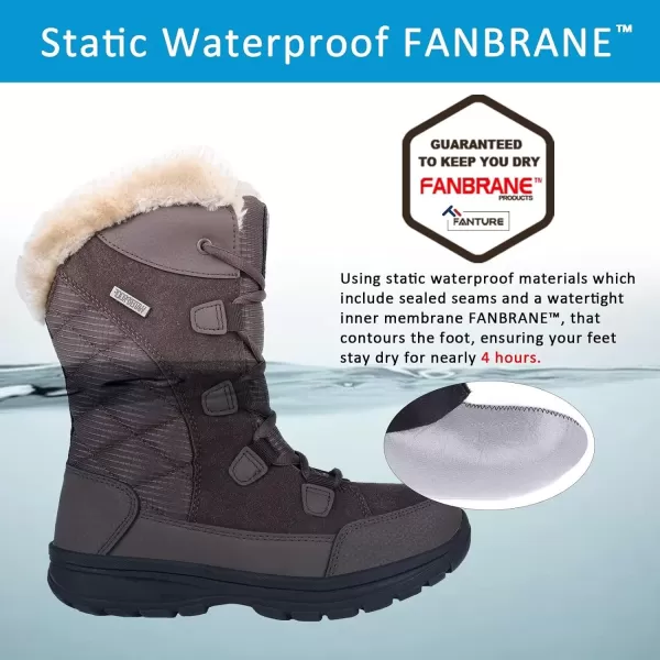 FANTURE Womens Waterproof MidCalf Snow Boot  Winter Thinsulate Insulation Warm Fur Lined  AntiSlip amp Lace Up Closure Cold Weather BootsBrown