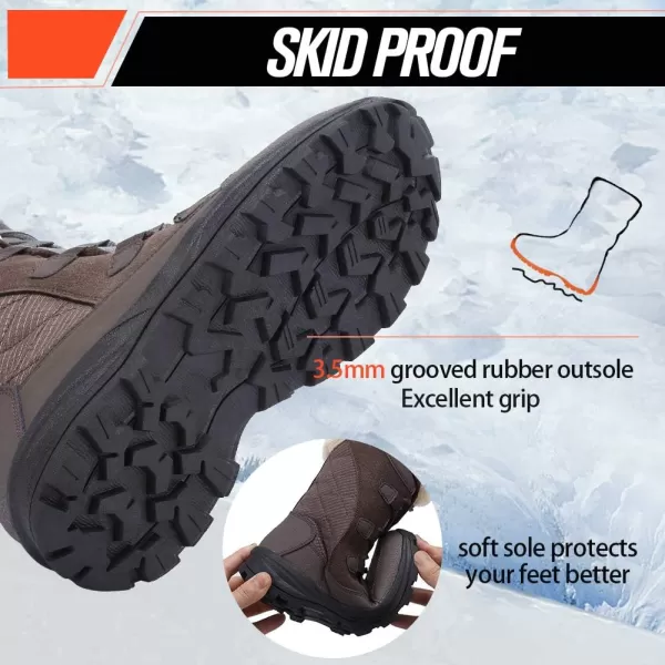 FANTURE Womens Waterproof MidCalf Snow Boot  Winter Thinsulate Insulation Warm Fur Lined  AntiSlip amp Lace Up Closure Cold Weather BootsBrown2020