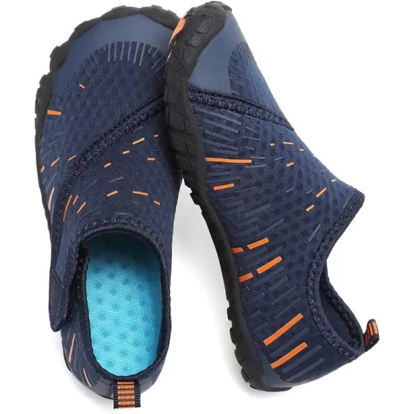 Boys amp Girls Water Shoes Lightweight Comfort Sole Easy Walking Athletic Slip on Aqua SockToddlerLittle KidBig Kid1navyorange