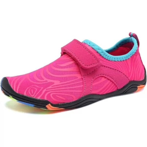 FANTURE Girls amp Boys Water Shoes Lightweight Comfort Sole Easy Walking Athletic Slip on Aqua SockToddlerLittle KidBig Kid2pink