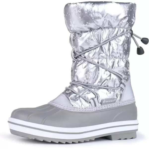 FANTURE Kids Snow Boots Boys Girls Waterproof Outdoor Winter Boots with Warm Fur Lined ToddlerLittle Kid579silver