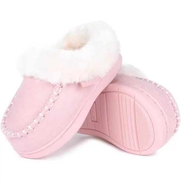 FANTURE Toddler Kids House Shoes Slippers with Memory Foam Fuzzy and Warm Cozy Comfort Fleece Clog Slip On Sole Protection for Boys Girls Indoor OutdoorFurpink