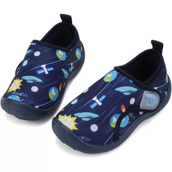 FANTURE Toddler Water Shoes Boys Girls Sandal Cute Aquatic Beach Swim Pool Water Park Aqua Sneakers Toddler amp Little Kid01space Blue