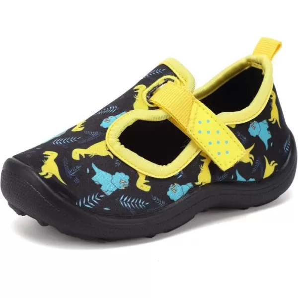 FANTURE Toddler Water Shoes Boys Girls Sandal Cute Aquatic Beach Swim Pool Water Park Aqua Sneakers Toddler amp Little Kid02blackyellow