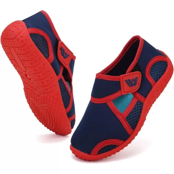 FANTURE Toddler Water Shoes Boys Girls Sandal Cute Aquatic Beach Swim Pool Water Park Aqua Sneakers Toddler amp Little Kid1navyred