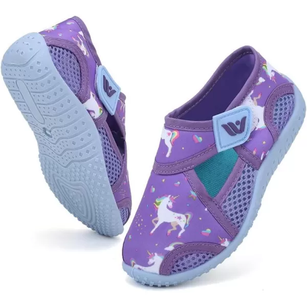 FANTURE Toddler Water Shoes Boys Girls Sandal Cute Aquatic Beach Swim Pool Water Park Aqua Sneakers Toddler amp Little Kid2dupurpleblue