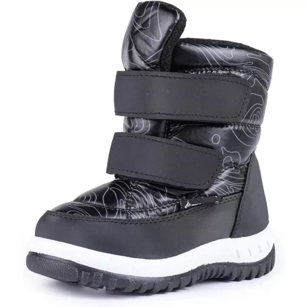 FANTURE Winter Snow Boots for Boy and Girl Outdoor with Fur LinedToddlerLittle Kids016yblack