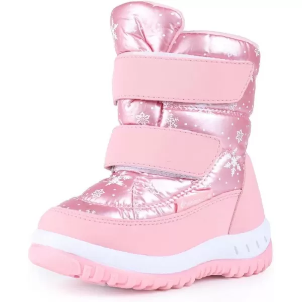 FANTURE Winter Snow Boots for Boy and Girl Outdoor with Fur LinedToddlerLittle Kids016ypink