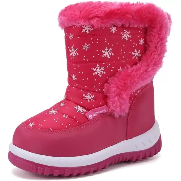 FANTURE Winter Snow Boots for Boy and Girl Outdoor with Fur LinedToddlerLittle Kids21snow Rose