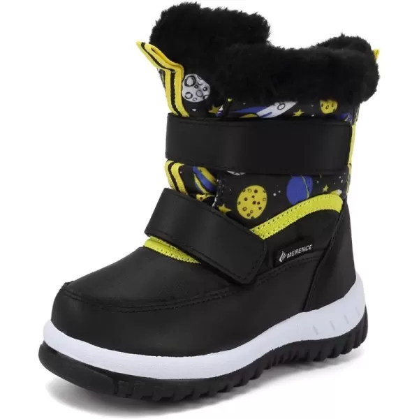 FANTURE Winter Snow Boots for Boy and Girl Outdoor with Fur LinedToddlerLittle Kids21space Yellow