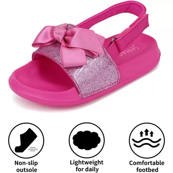 FANTURE Toddler Boys ampamp Girls Slides Sandals BeachPool Slippers NonSlip Kids Water ShoesButterfly Pink