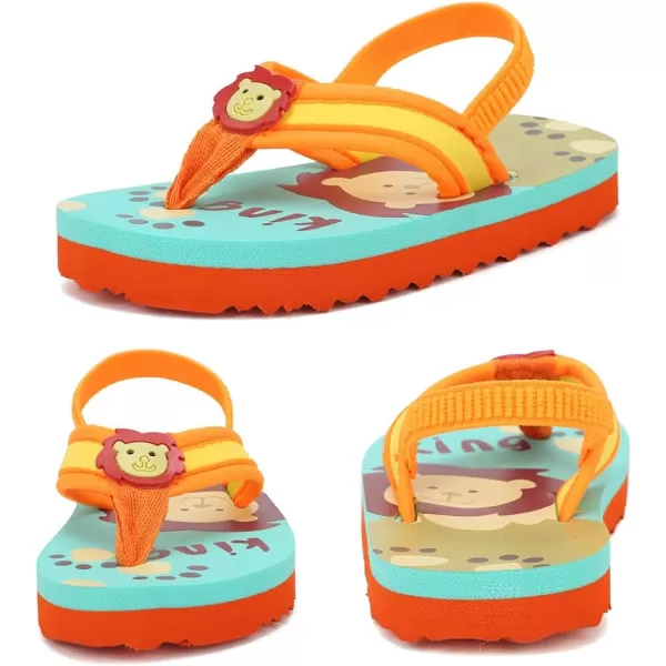 FANTURE Toddler Flip Flops Boys Girls Thong Sandals with Back Strap Kids Water Shoes for Beach and Pool