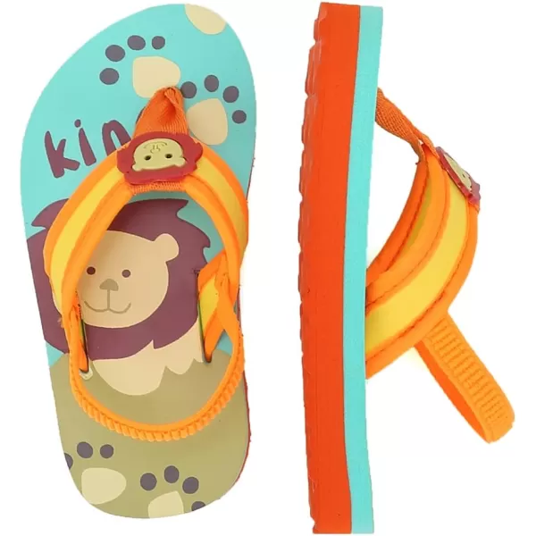 FANTURE Toddler Flip Flops Boys Girls Thong Sandals with Back Strap Kids Water Shoes for Beach and Pool