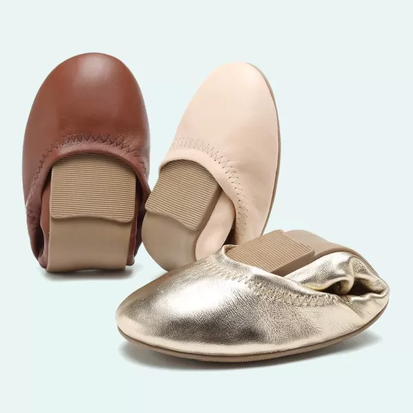 Womens Ballet Flat Lambskin Loafers Classic Round Toe Ballerina Casual Ladies Leather Shoes Foldable Portable Travel Roll Up Slipper for Women and Girl