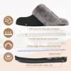 imageFANTURE Genuine Australian Sheepskin Women Slippers Memory Foam Fluffy Shearling Slippers Indoor Outdoor House Shoes with Warm Lining901blackgrey