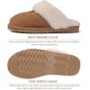 imageFANTURE Genuine Australian Sheepskin Women Slippers Memory Foam Fluffy Shearling Slippers Indoor Outdoor House Shoes with Warm Lining901chestnut