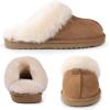imageFANTURE Genuine Australian Sheepskin Women Slippers Memory Foam Fluffy Shearling Slippers Indoor Outdoor House Shoes with Warm Lining901chestnut